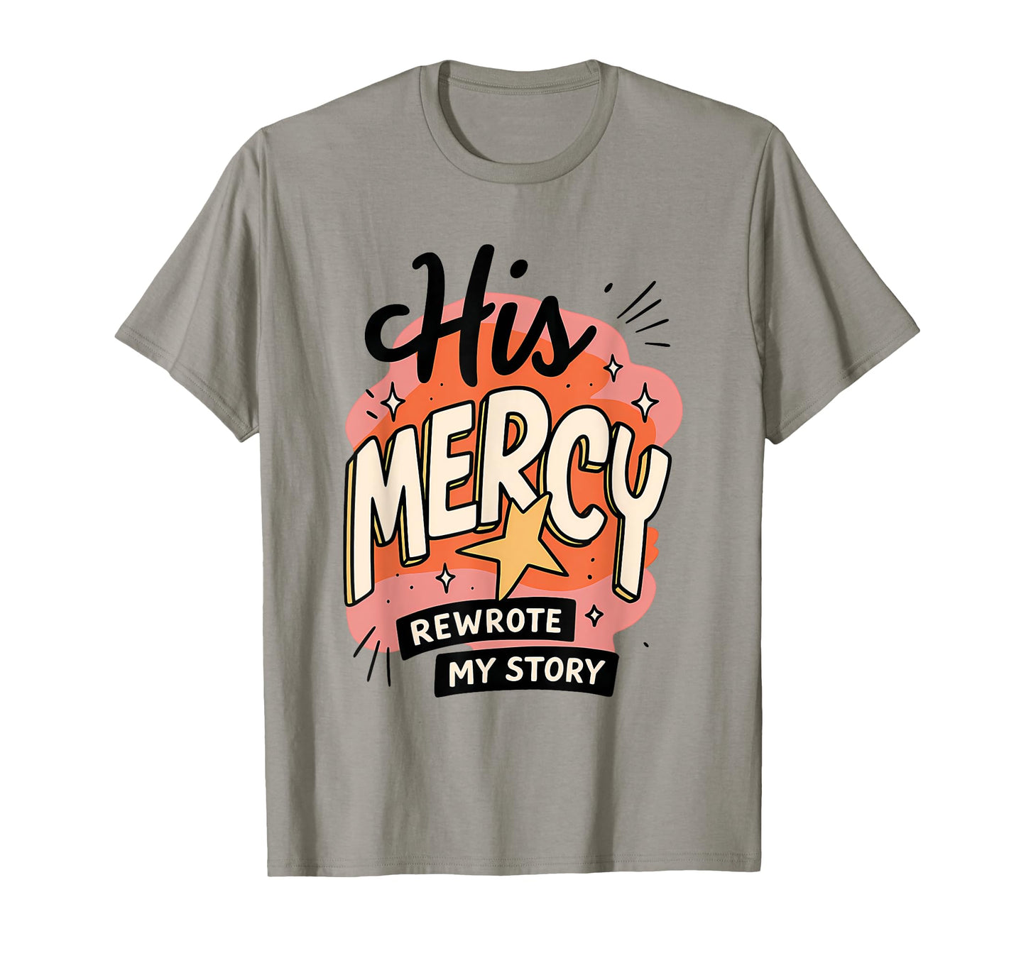 His Mercy Rewrote My Story Bible Verse Boho Christian T-Shirt