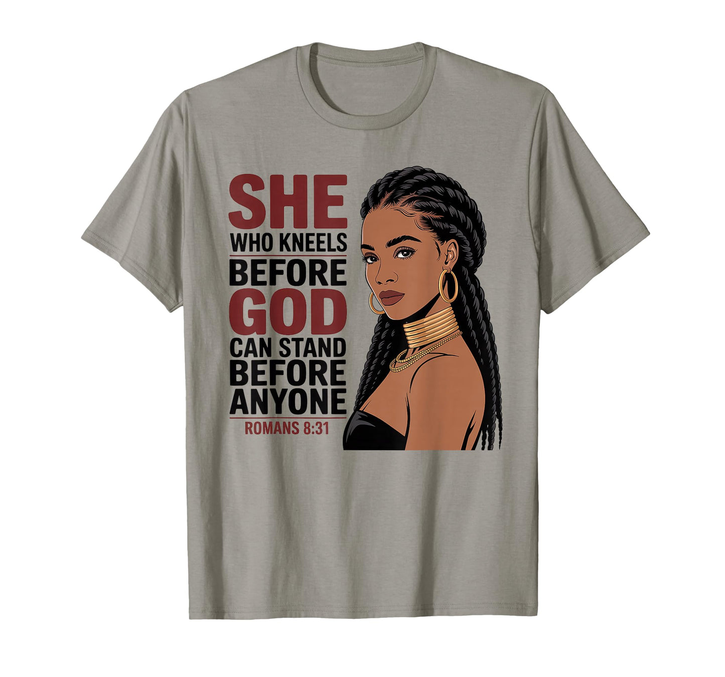 Christian Black Woman African Queen Melanin Poppin Pride T-Shirt