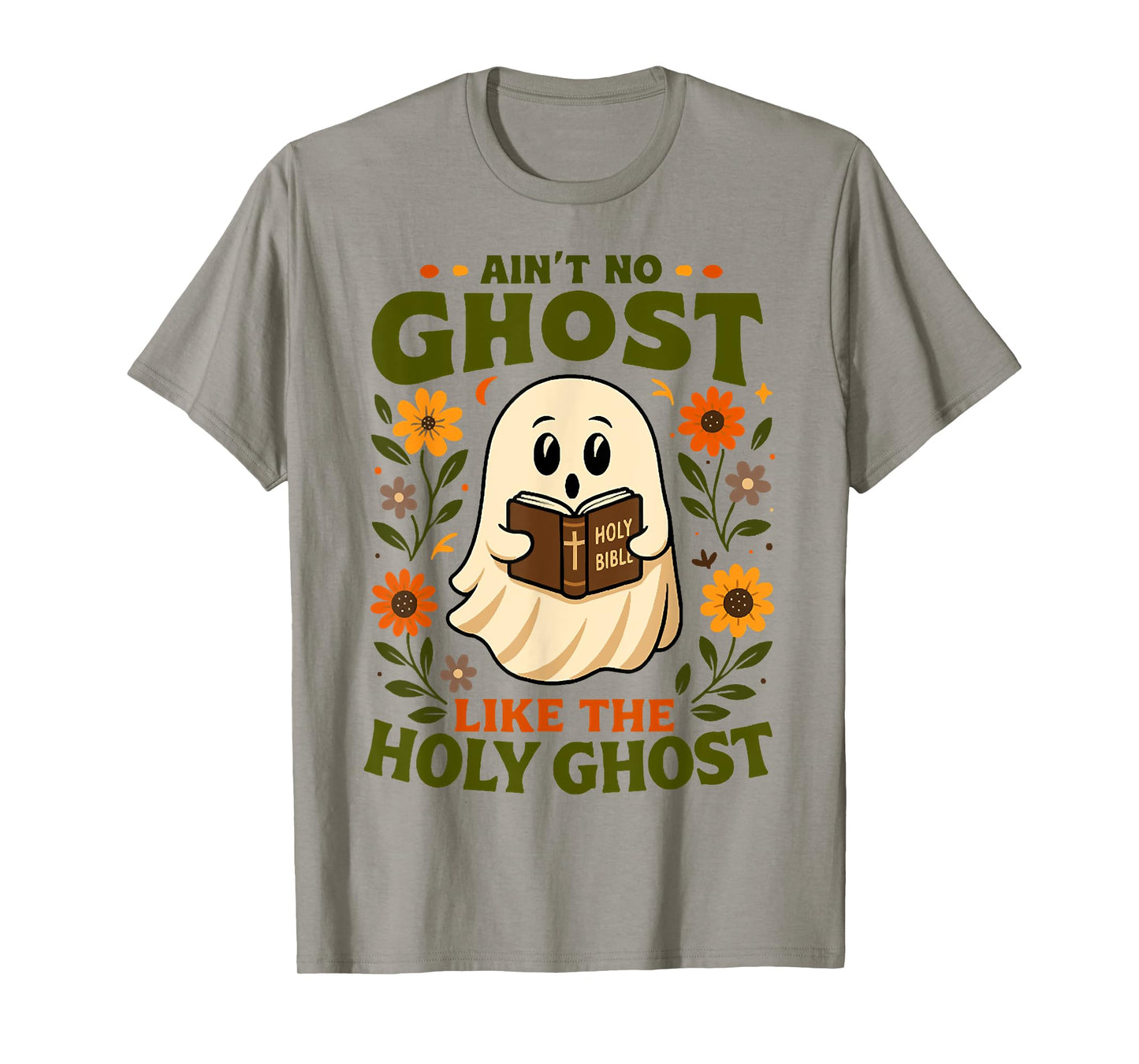 Ain't No Ghost Like The Holy, Cute Ghost Reading Halloween T-Shirt
