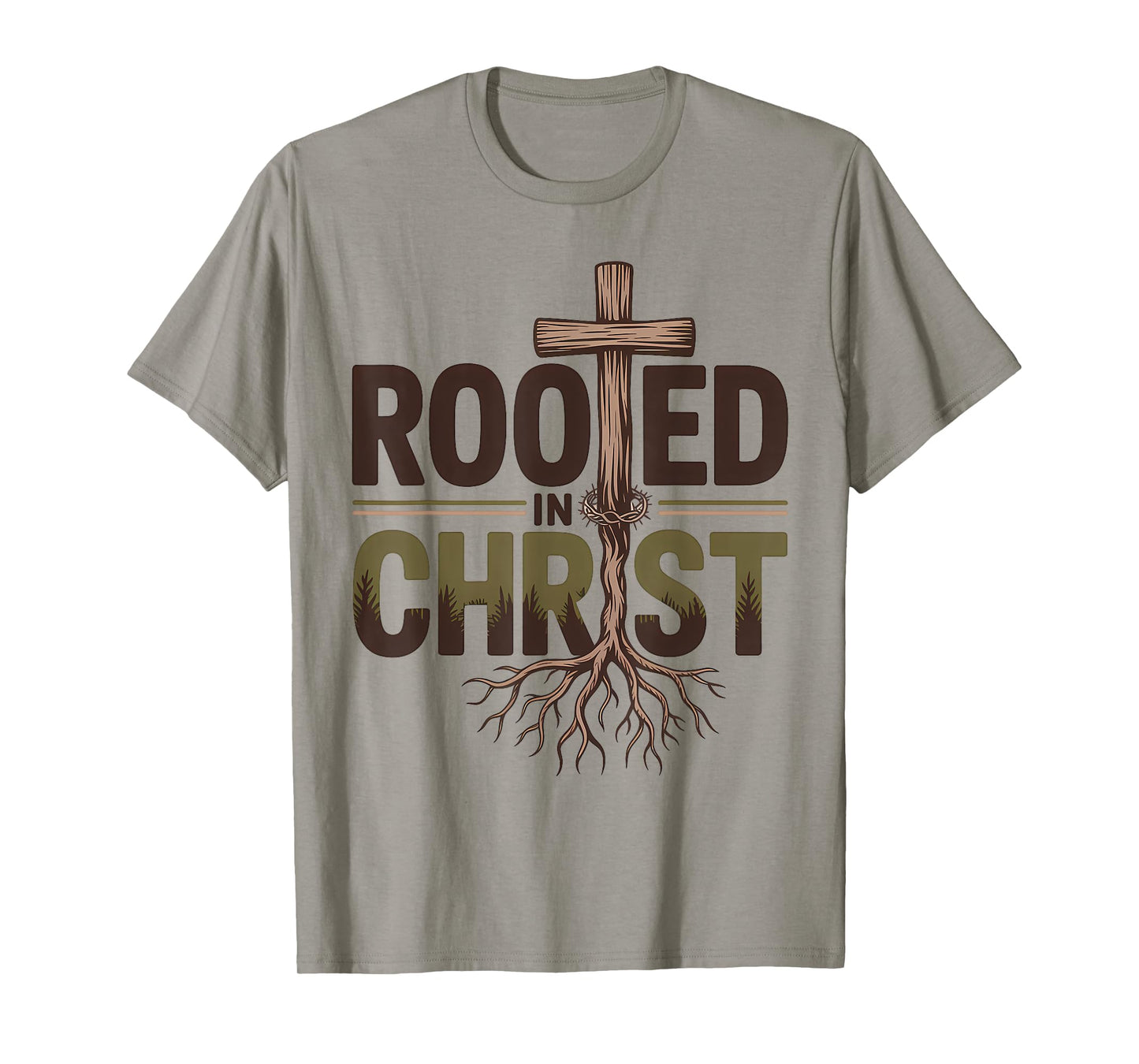Rooted in Christ Christian Faith Jesus Cross T-Shirt
