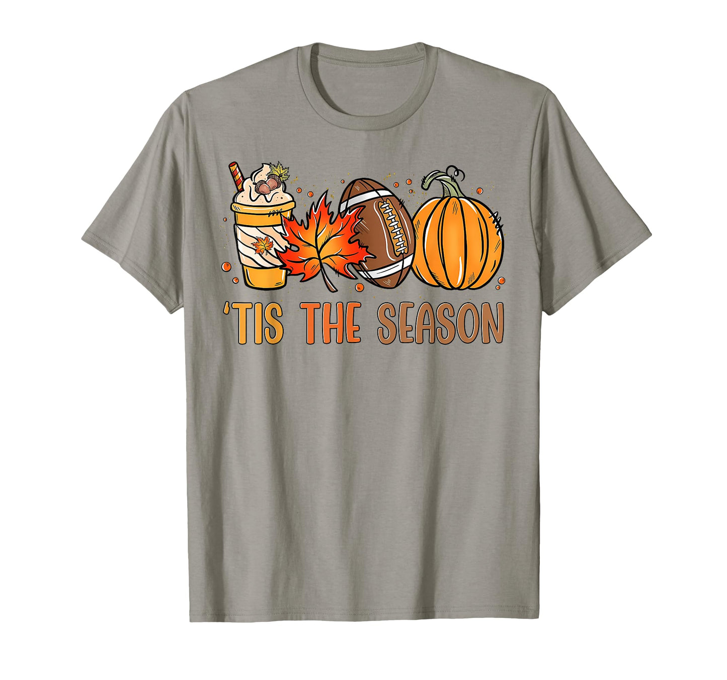 Tis The Season Fall Thanksgiving Pumpkin Spice Football T-Shirt