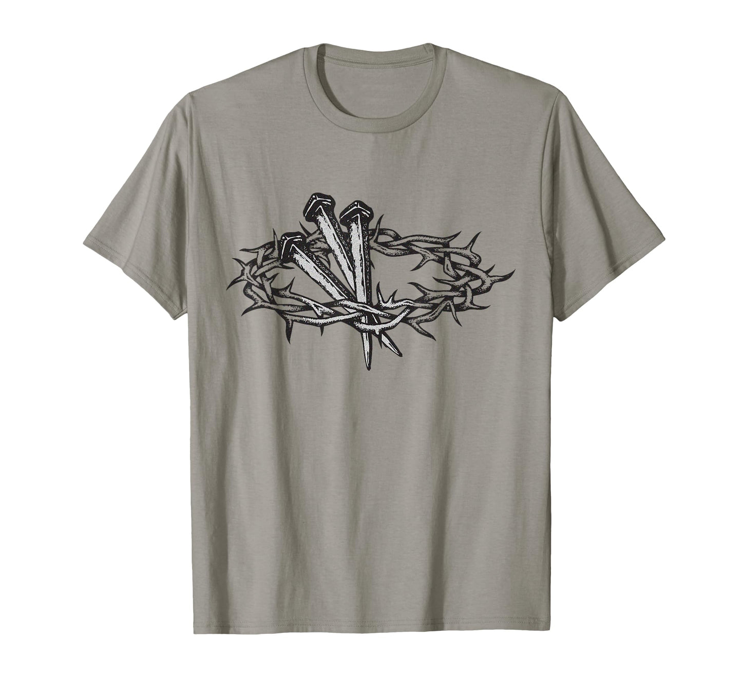 Crown of Thorns Nailed on the Cross - Christ's Passion Faith T-Shirt