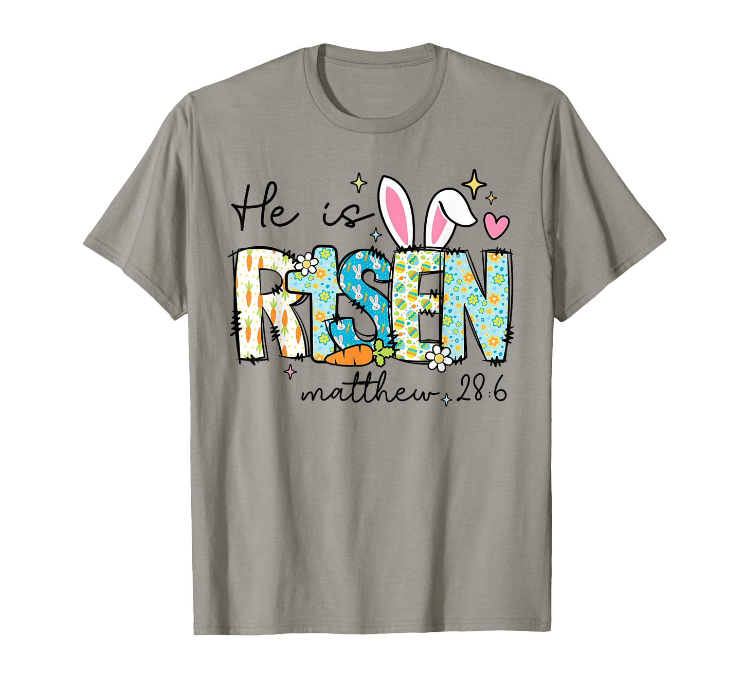 He is Risen Jesus Christian Happy Easter Kids Women Girls T-Shirt