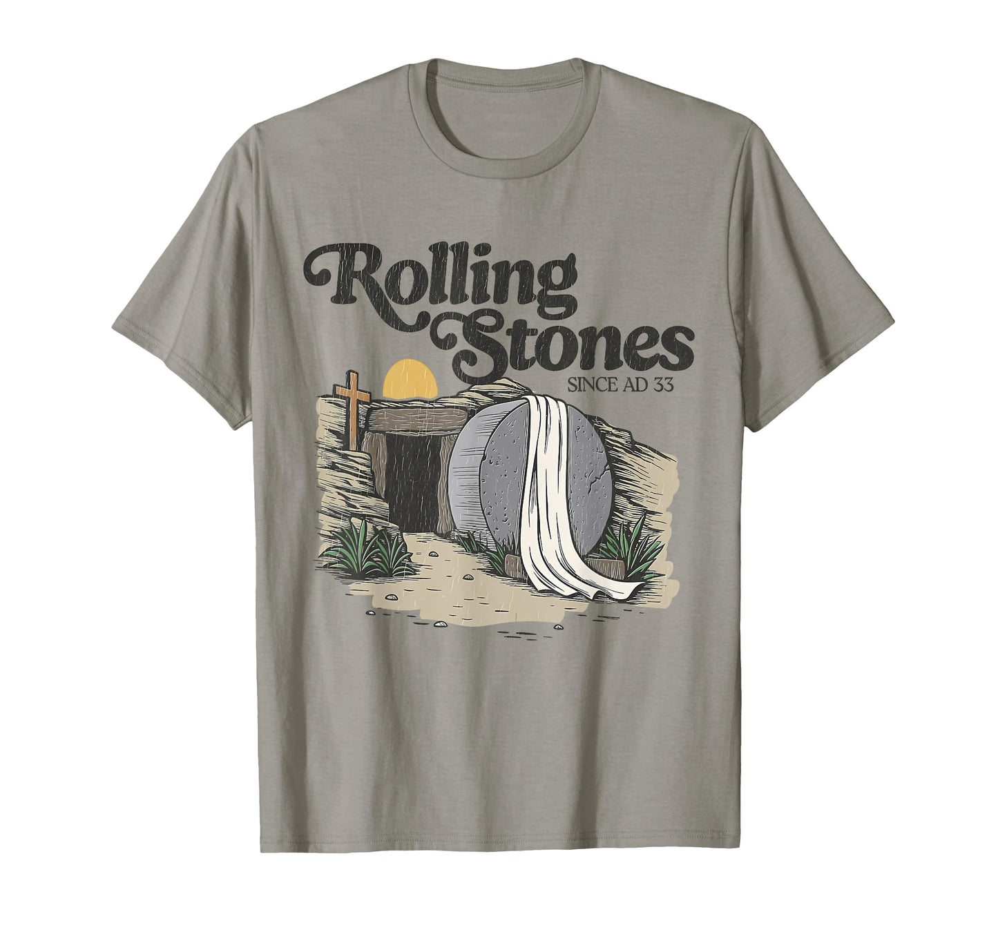 Easter The Stone Was Rolled Away He Is Alive Retro Christian T-Shirt