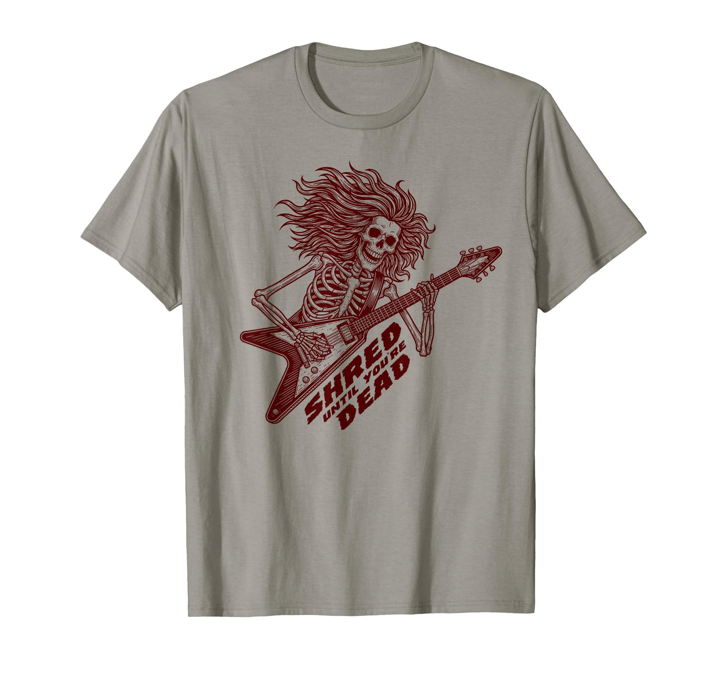 Rock Guitar Skeleton - Cool Flying V Guitarist Metalhead T-Shirt