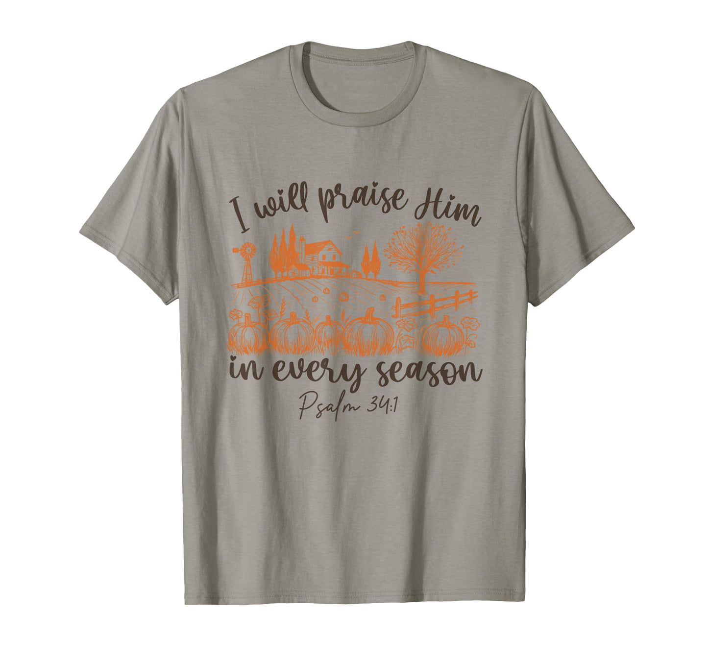 I Will Praise Him in Every Season Halloween Jesus Pumpkin T-Shirt