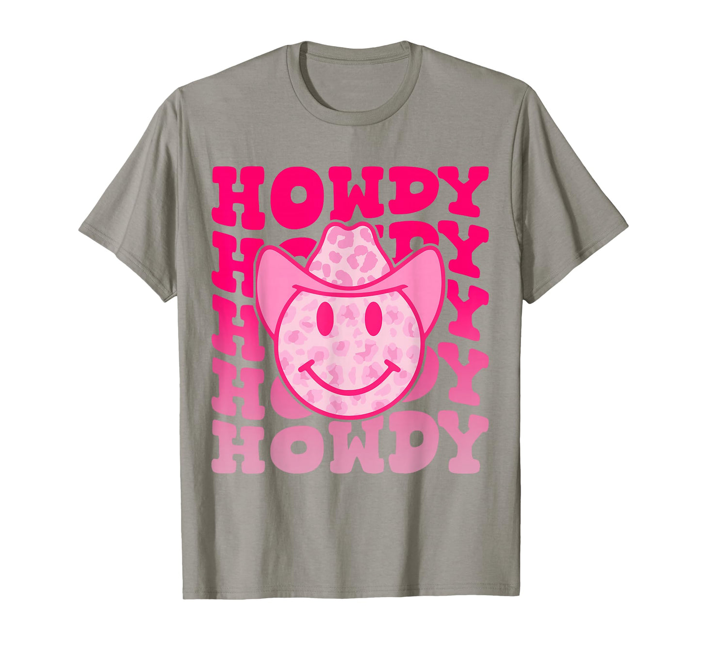 Western Country Cow Howdy Leopard Smile Face Cowgirl Rodeo T-Shirt