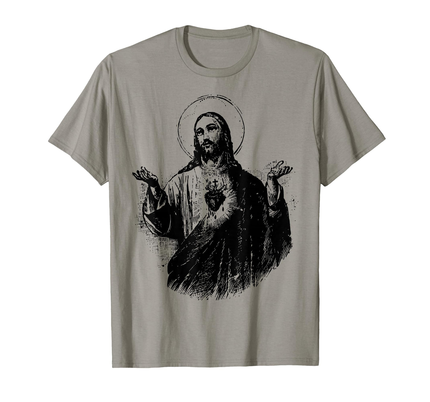 Sacred Heart of Jesus Christ Vintage Art Catholic T-Shirt