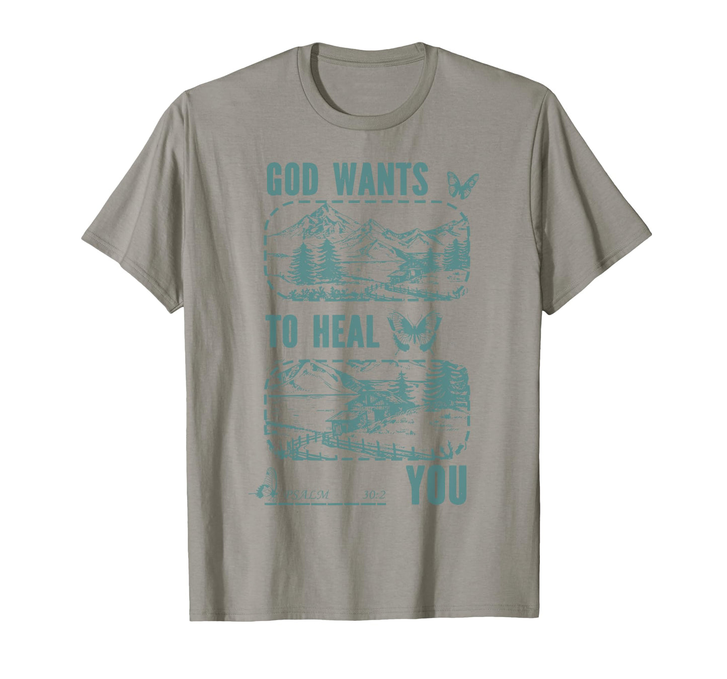god wants to heal you jesus christian vintage butterfly T-Shirt