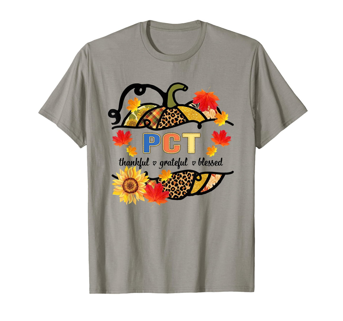 Autumn Fall Outfit PCT Thankful Grateful Blessed Pumpkin T-Shirt