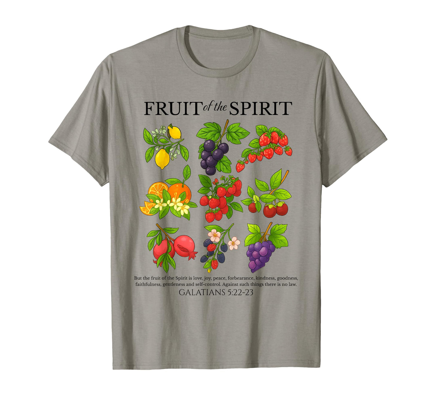 Fruits of the Spirit Christian Bible Verse Galatians 5:22-23 T-Shirt