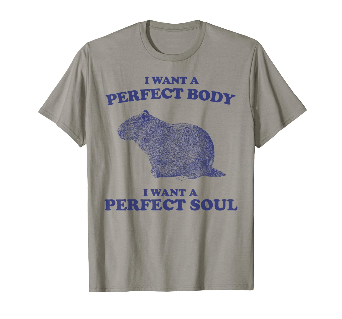 Capybara I Want A Perfect Body I Want A Perfect Soul Meme T-Shirt
