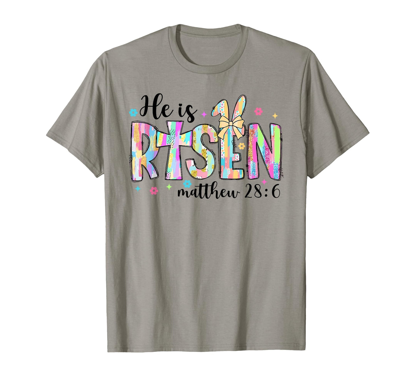 Retro He Is Risen God Jesus Religious Christian Easter Bunny T-Shirt