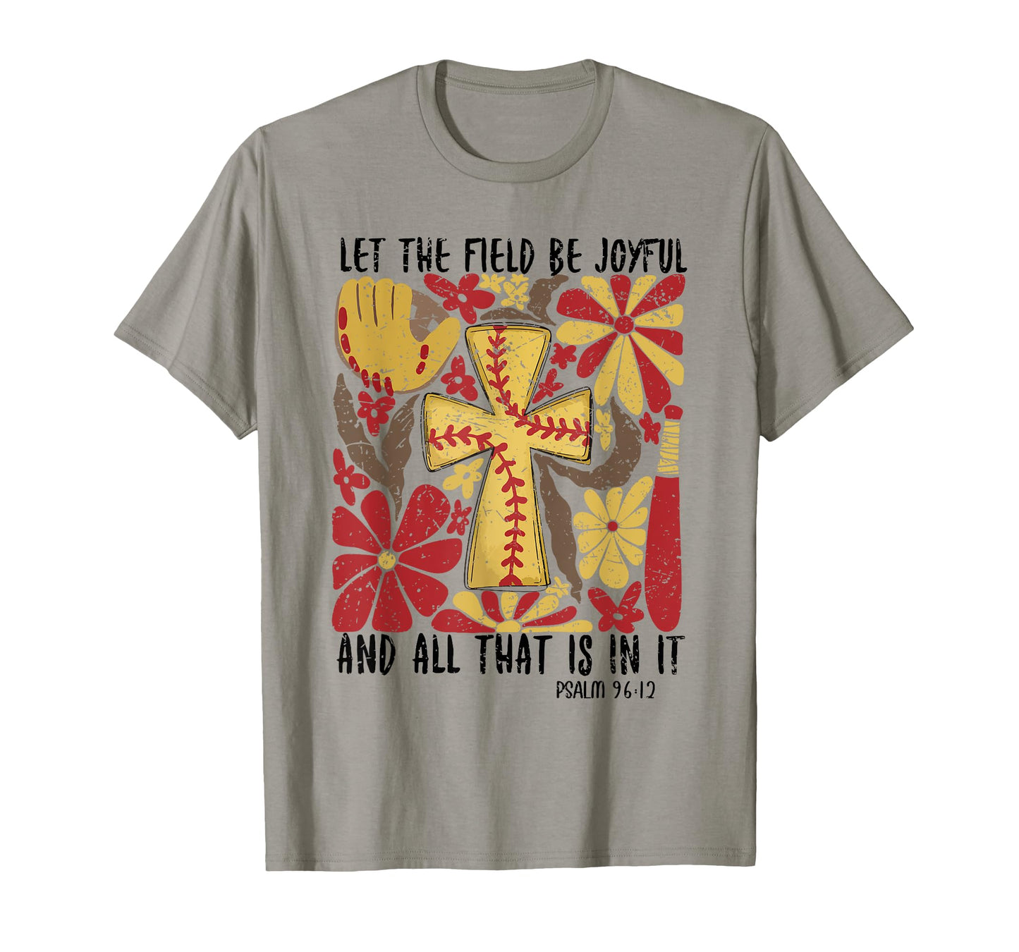 Retro Let The Field Be Joyful Game Day Softball Christian T-Shirt