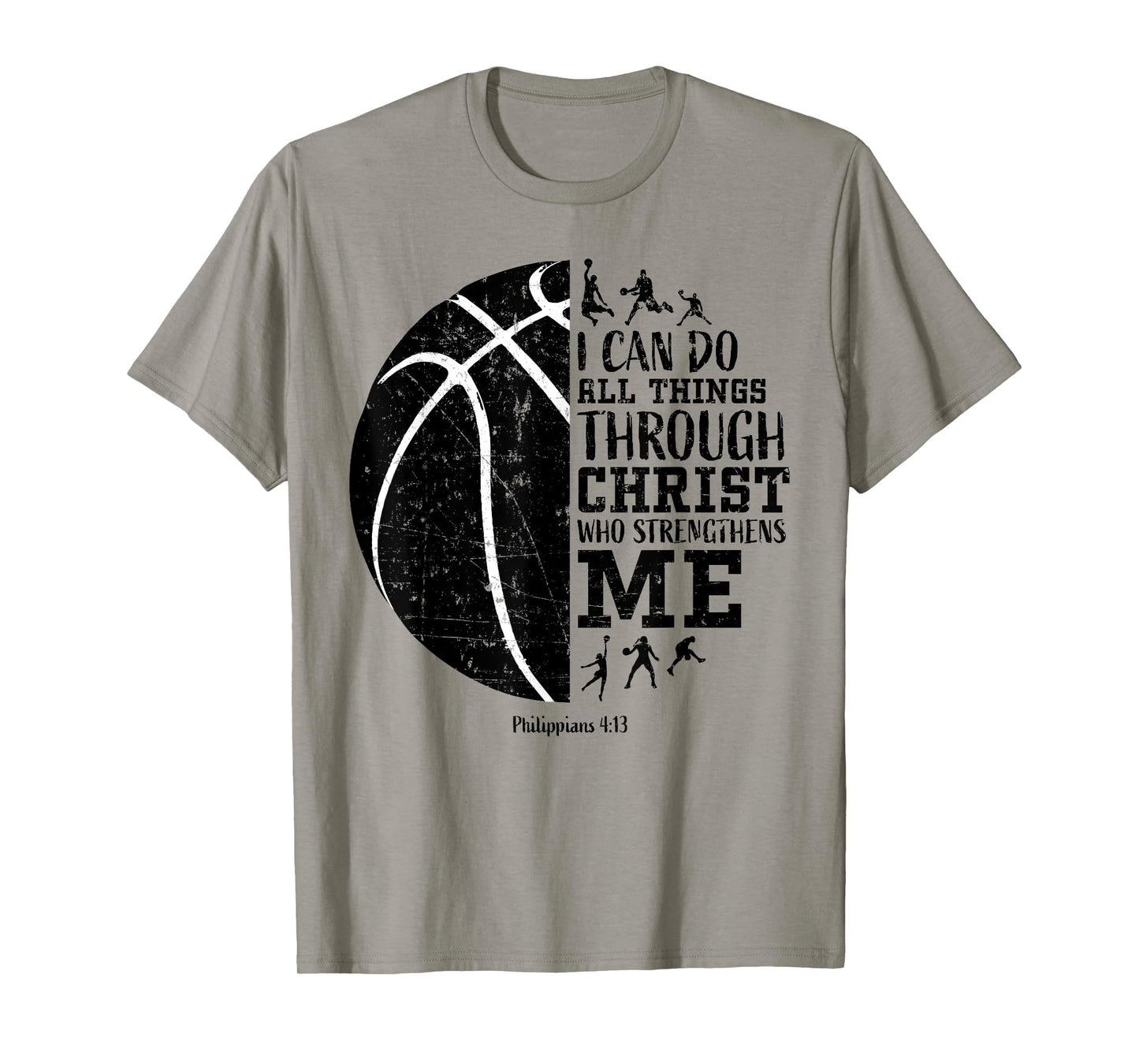 Christian Basketball Gifts Philippians 4:13 Men Women Kids T-Shirt