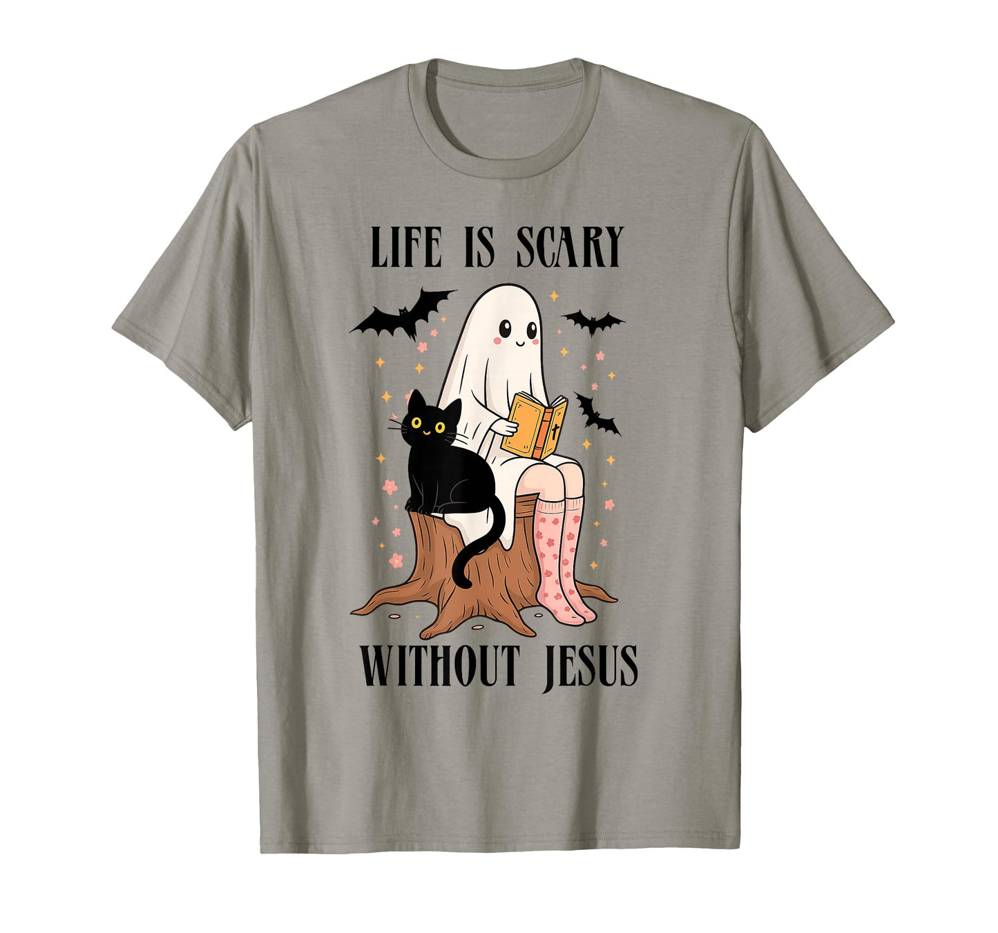 Life is Scary Without Jesus Spooky Christian Halloween T-Shirt