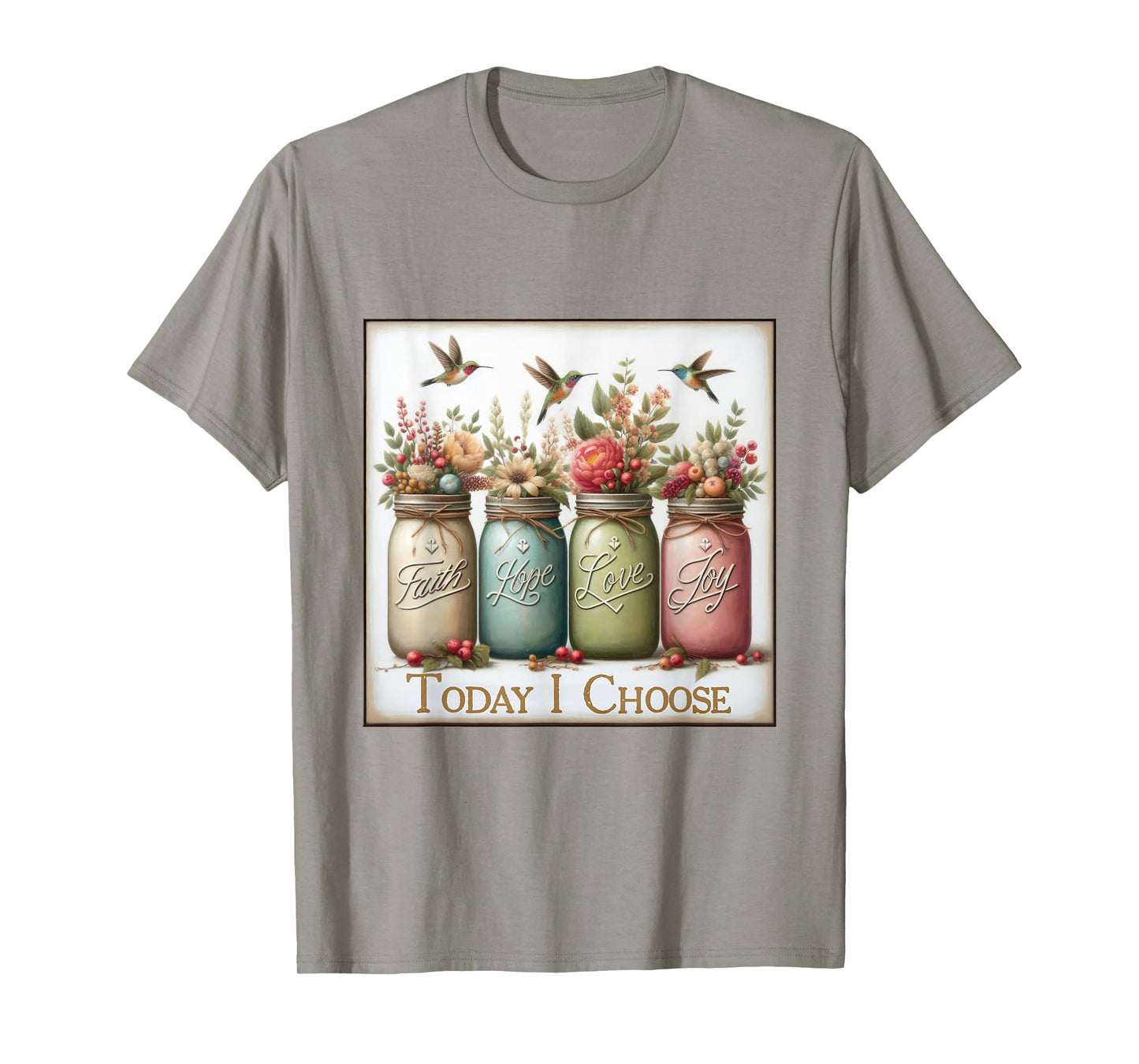 Christian Faith Hope Love Wild Flowers Jars T-Shirt