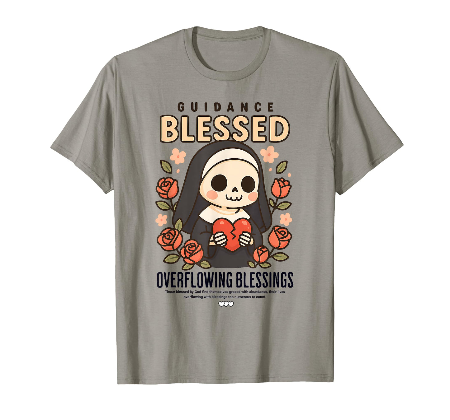 Skeleton Nun Blessed Overflowing Blessings Gothic Religious T-Shirt