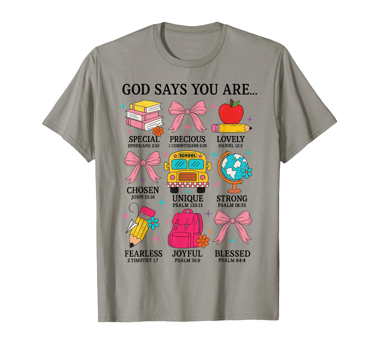 Teacher Christian God Says I Am Back School Women Girl Bow T-Shirt