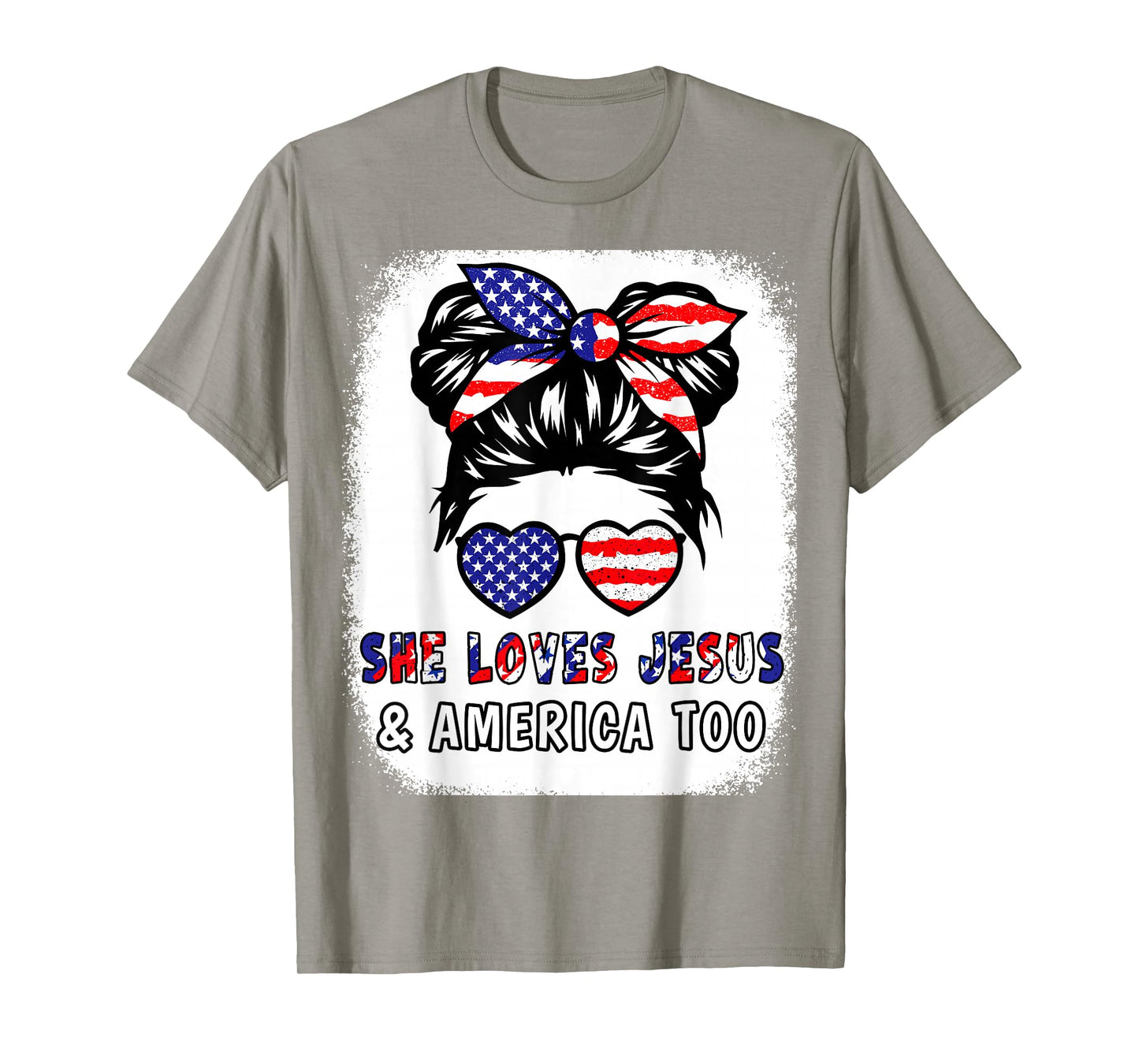Christian Girl Love Jesus America Cute 4th July Patriotic T-Shirt