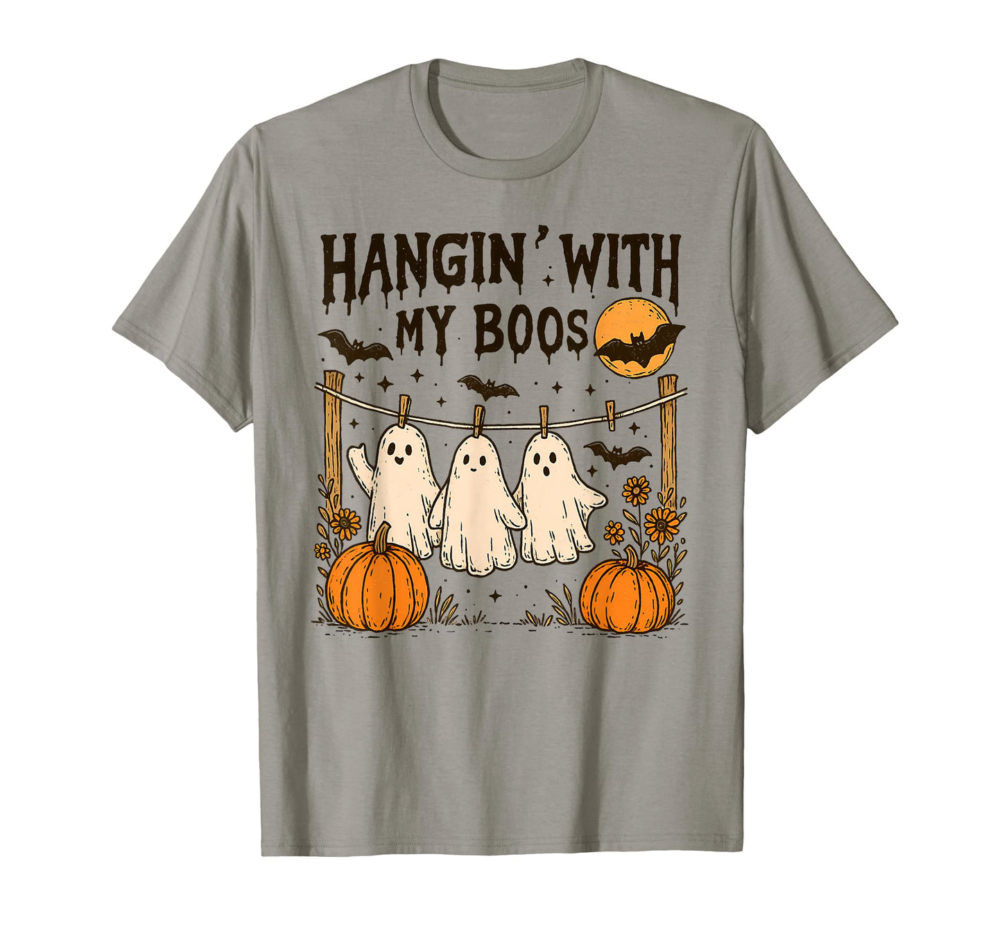 Funny Hanging Ghosts Halloween, Hangin’ With My Boos T-Shirt