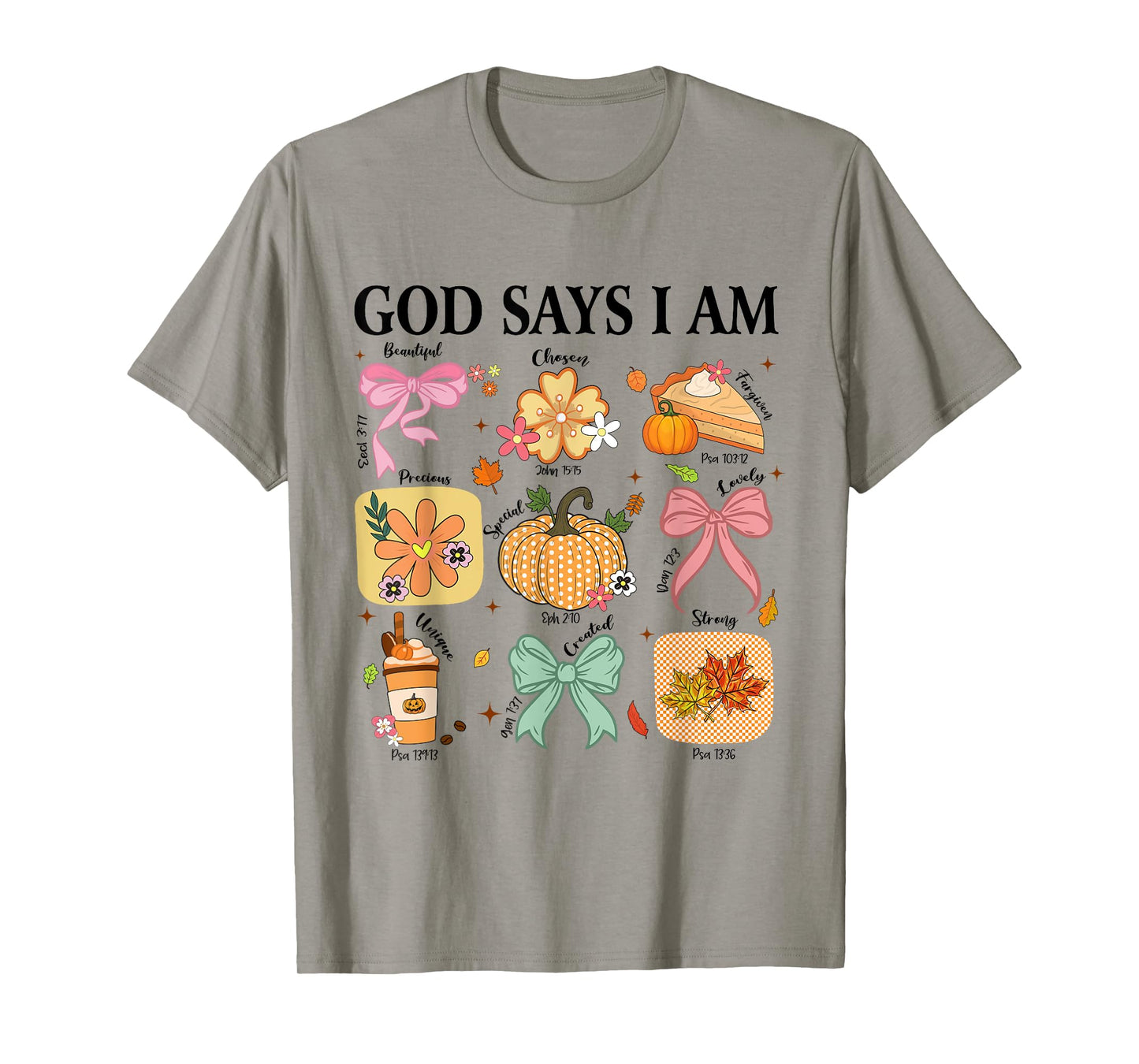 Retro Coquette God Say I Am Christian Fall Autumn Pumpkin T-Shirt