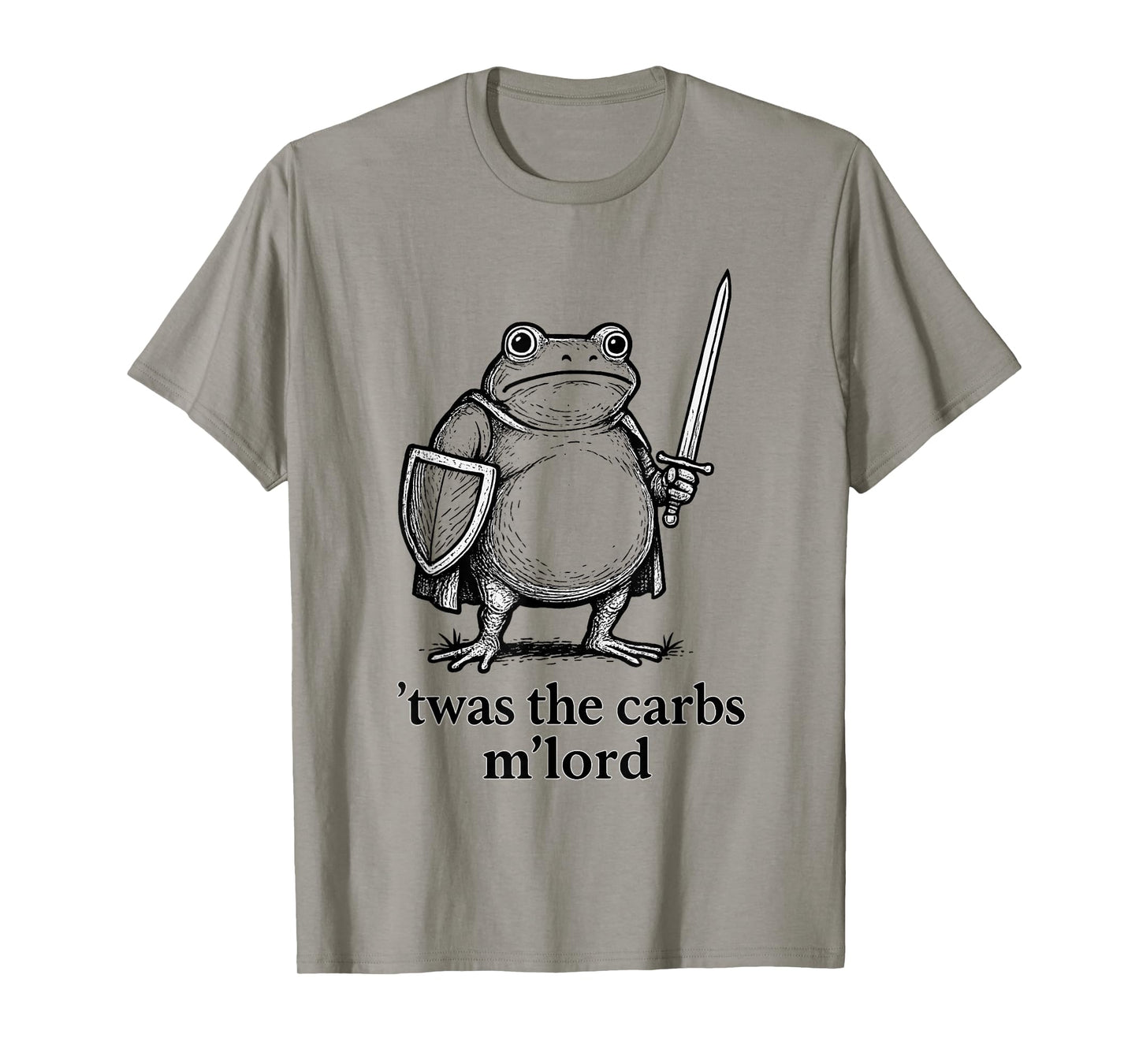 Funny Medieval Frog Meme Carbs Knight M'Lord Quote T-Shirt