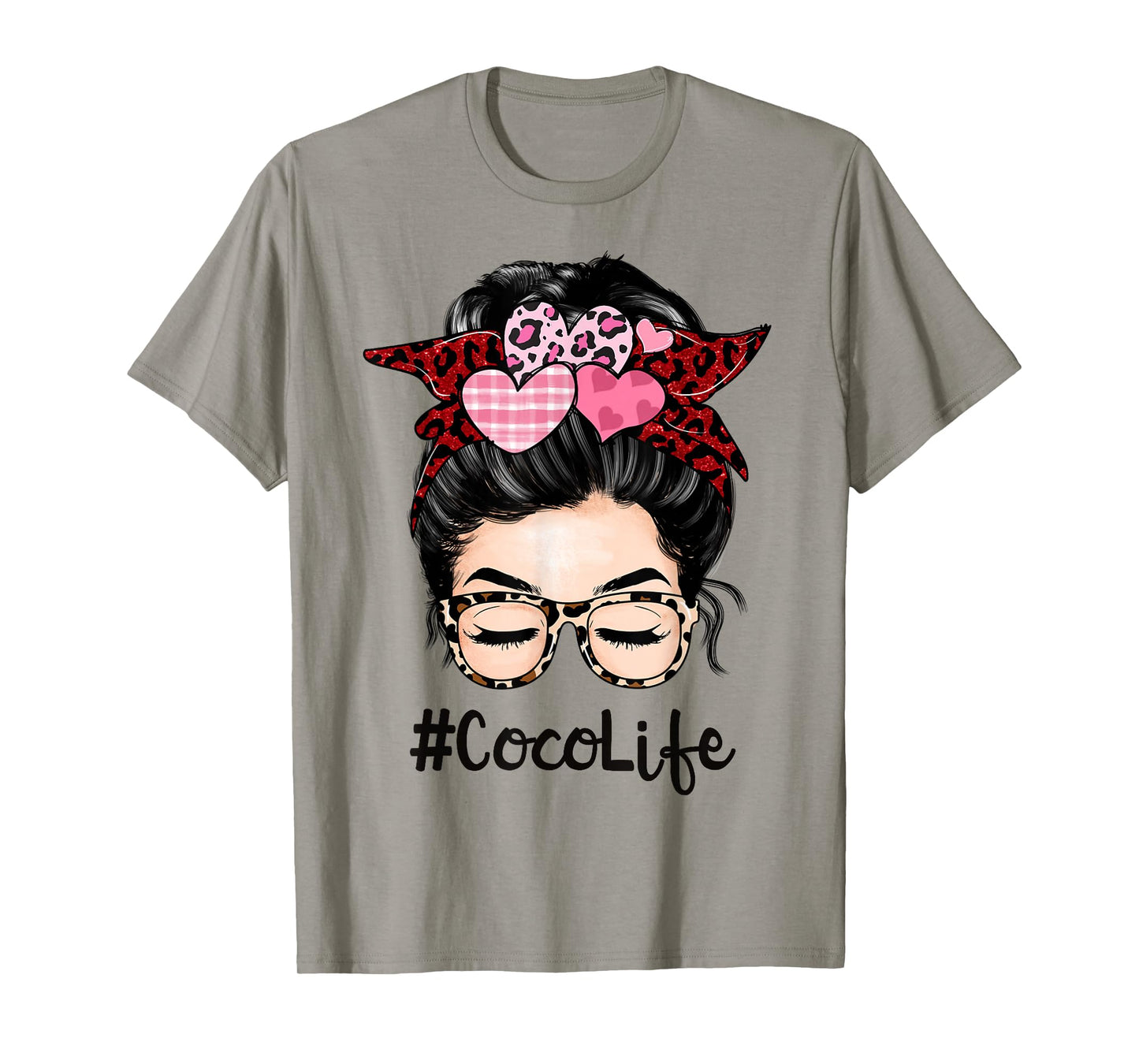 Coco Valentines Day Women Cute Messy Bun Appreciation T-Shirt