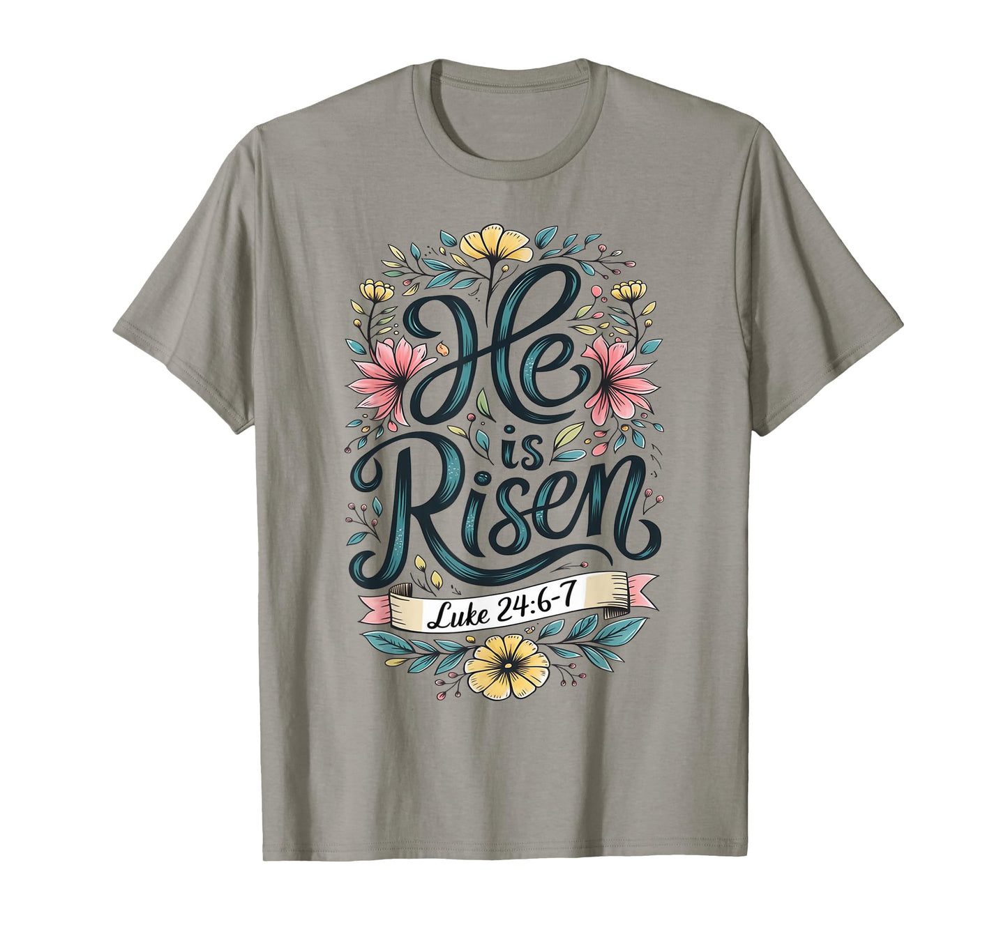 He Is Risen Easter Floral Jesus Christian Easter Women Girls T-Shirt