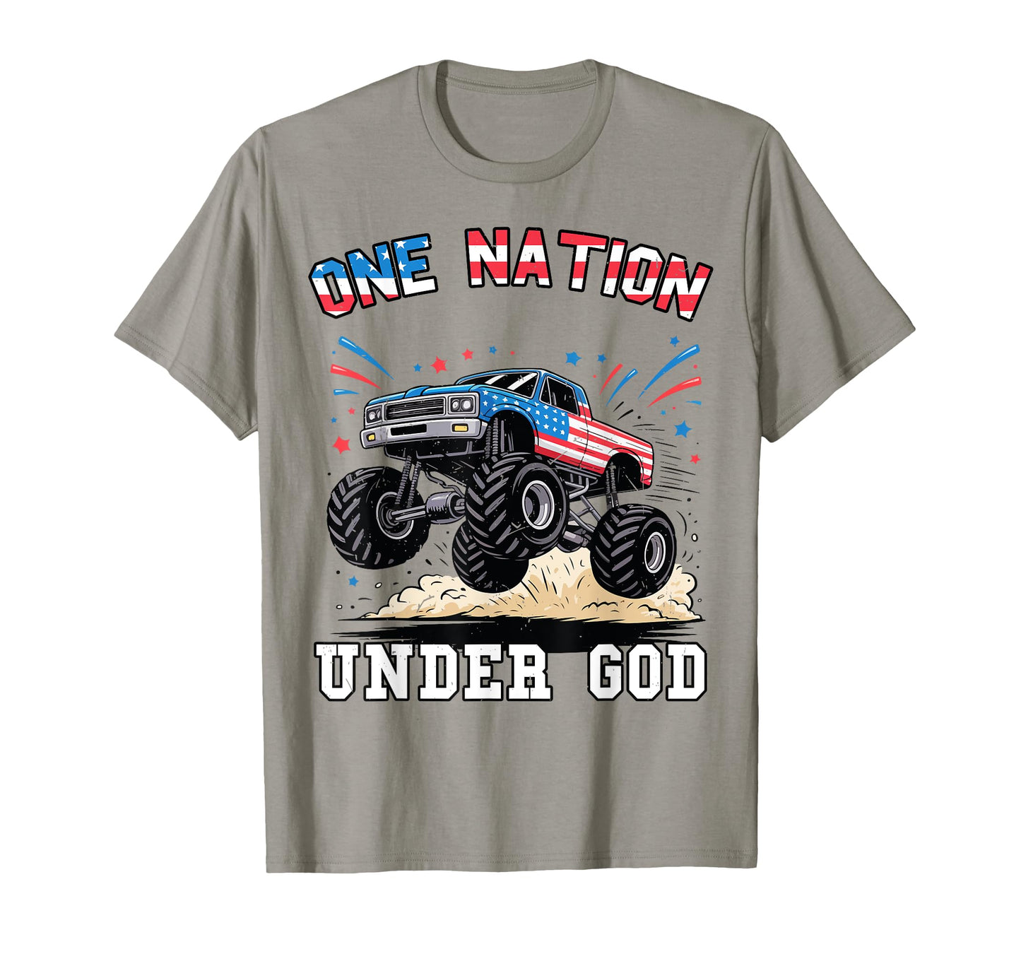 Patriotic One Nation Under God Truck 4th July Boy Toddler T-Shirt