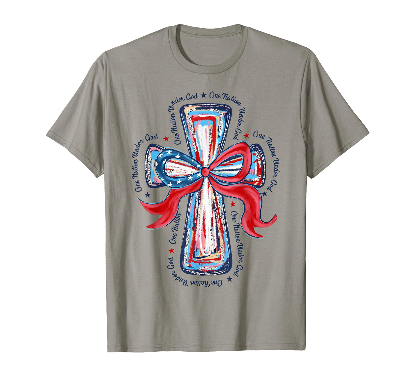 One Nation Under God US Flag 4th Of July Patriotic Christian T-Shirt