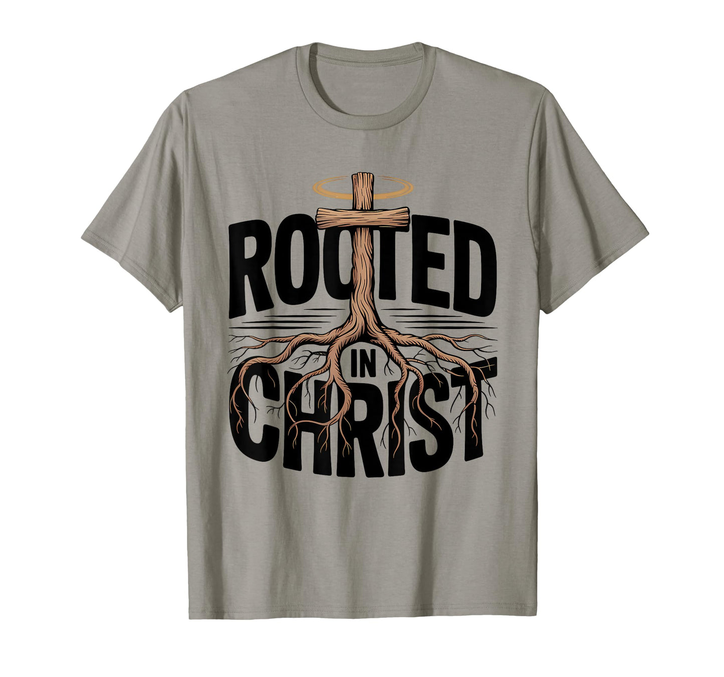 Rooted in Christ Christian Faith Jesus Cross T-Shirt