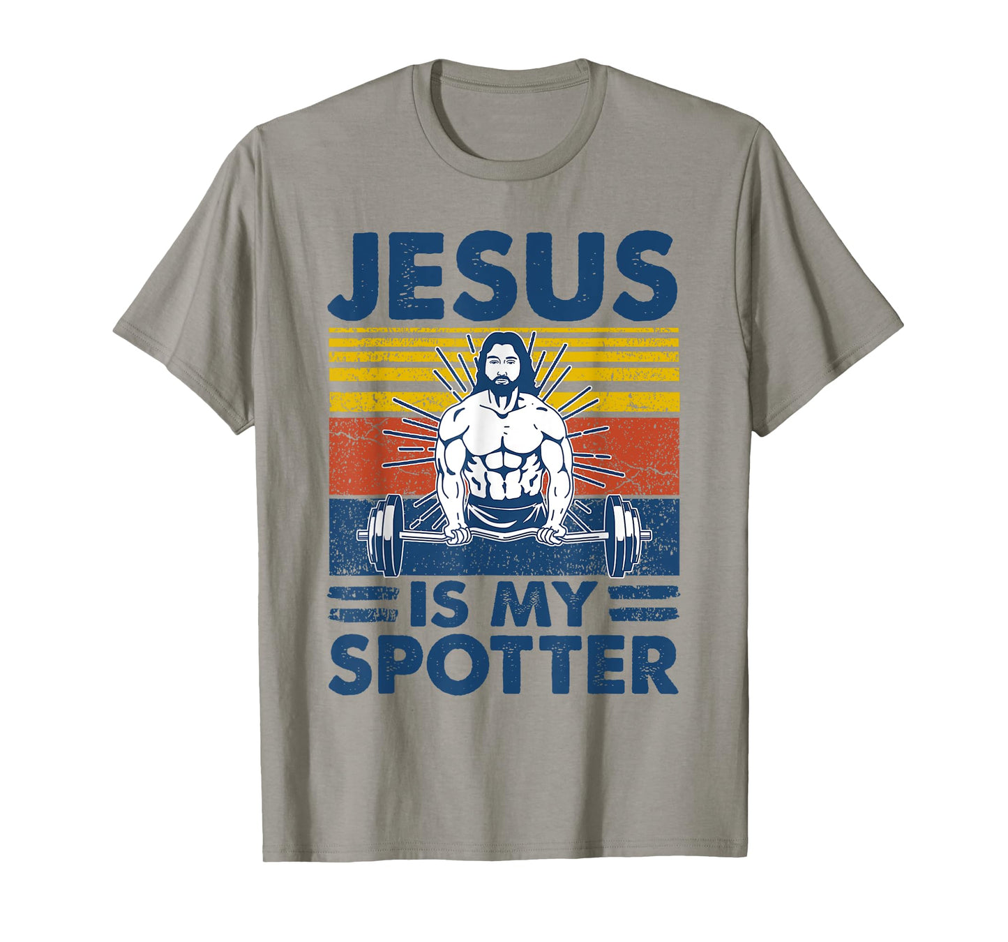 Jesus Is My Spotter Funny Christian Weightlifting Gym T-Shirt