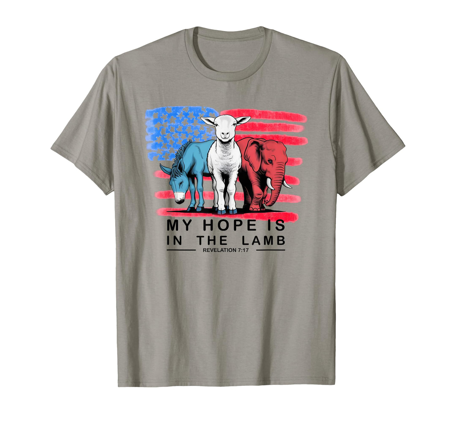 Vintage My Hope Is In The Lamb Christian God Jesus USA Flag T-Shirt