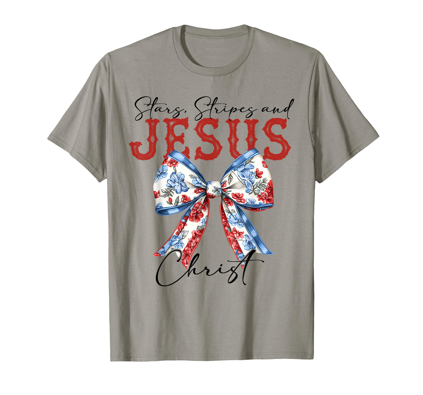 Stars Stripes And Jesus Christ Cross God Faith 4th July T-Shirt