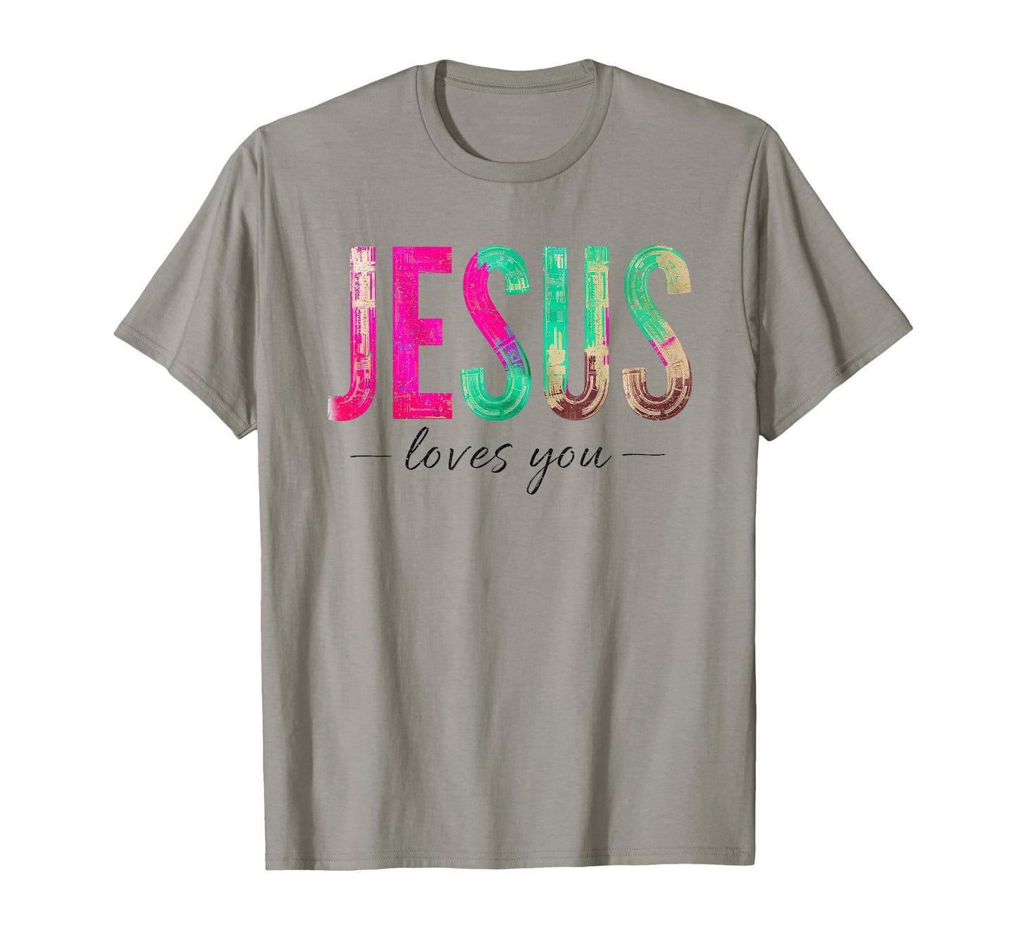 Jesus Loves You Retro Groovy Christian Faith Quote T-Shirt