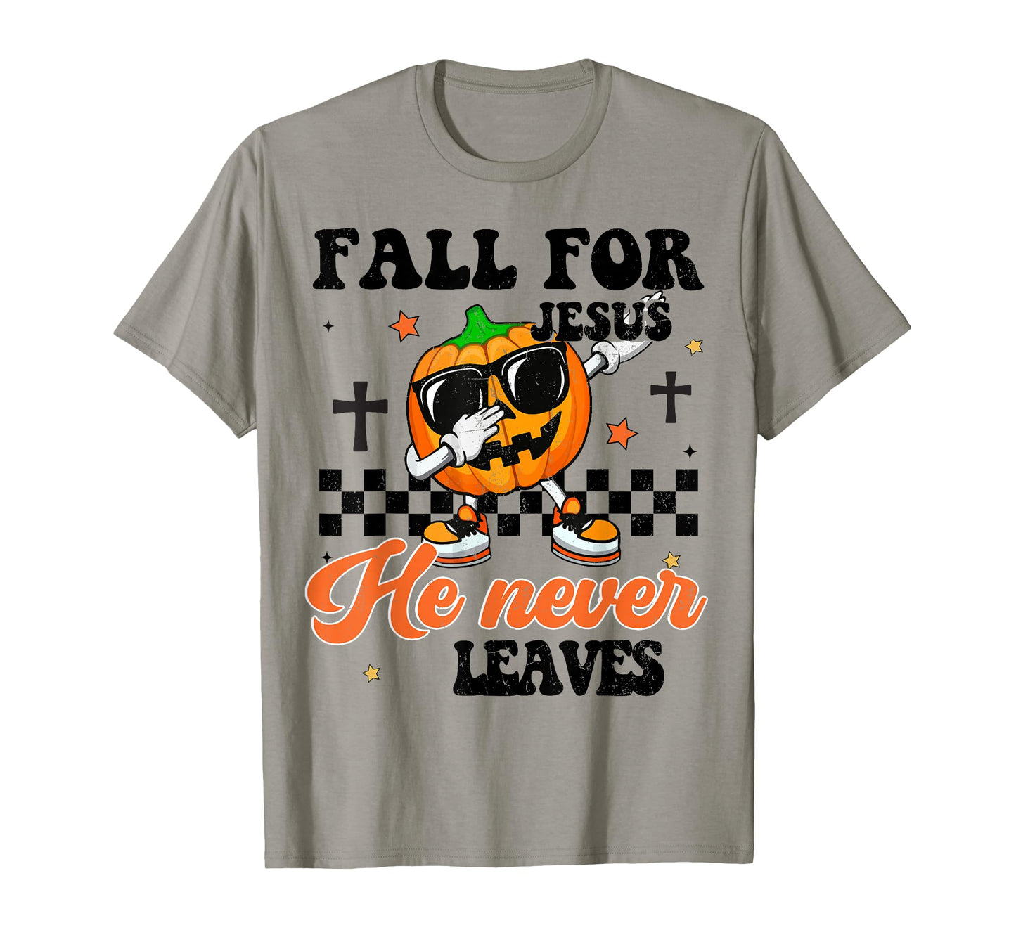 Fall Jesus He Never Leaves Boy Toddler Christian Halloween T-Shirt