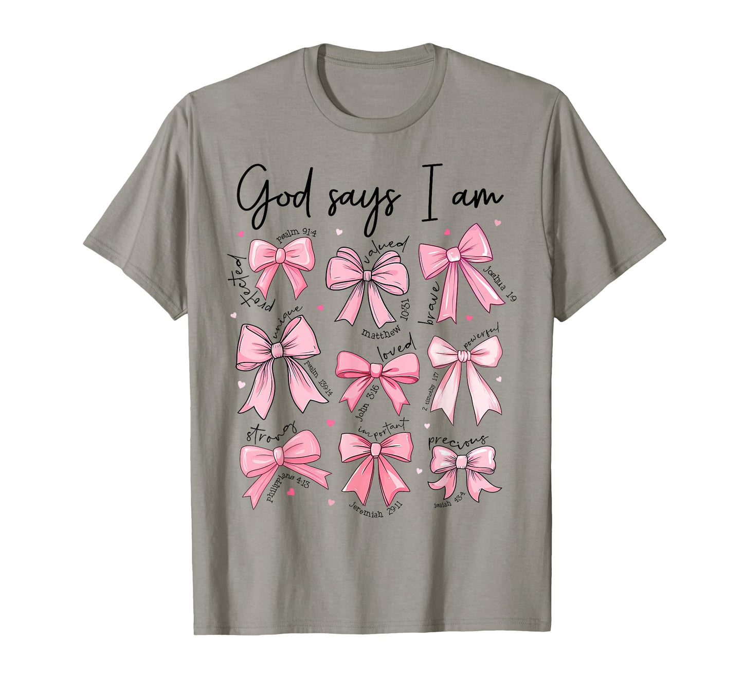 Bow God Say I Am Christian Girl Teen Women Bible Verse Jesus T-Shirt