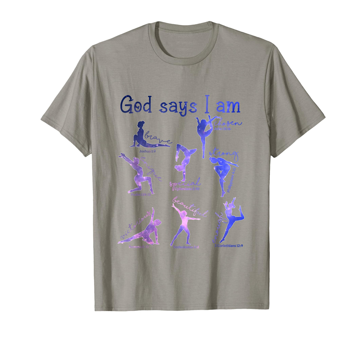 God Says I Am Gymnastic Christian Girls Teens Kids Cartwheel T-Shirt