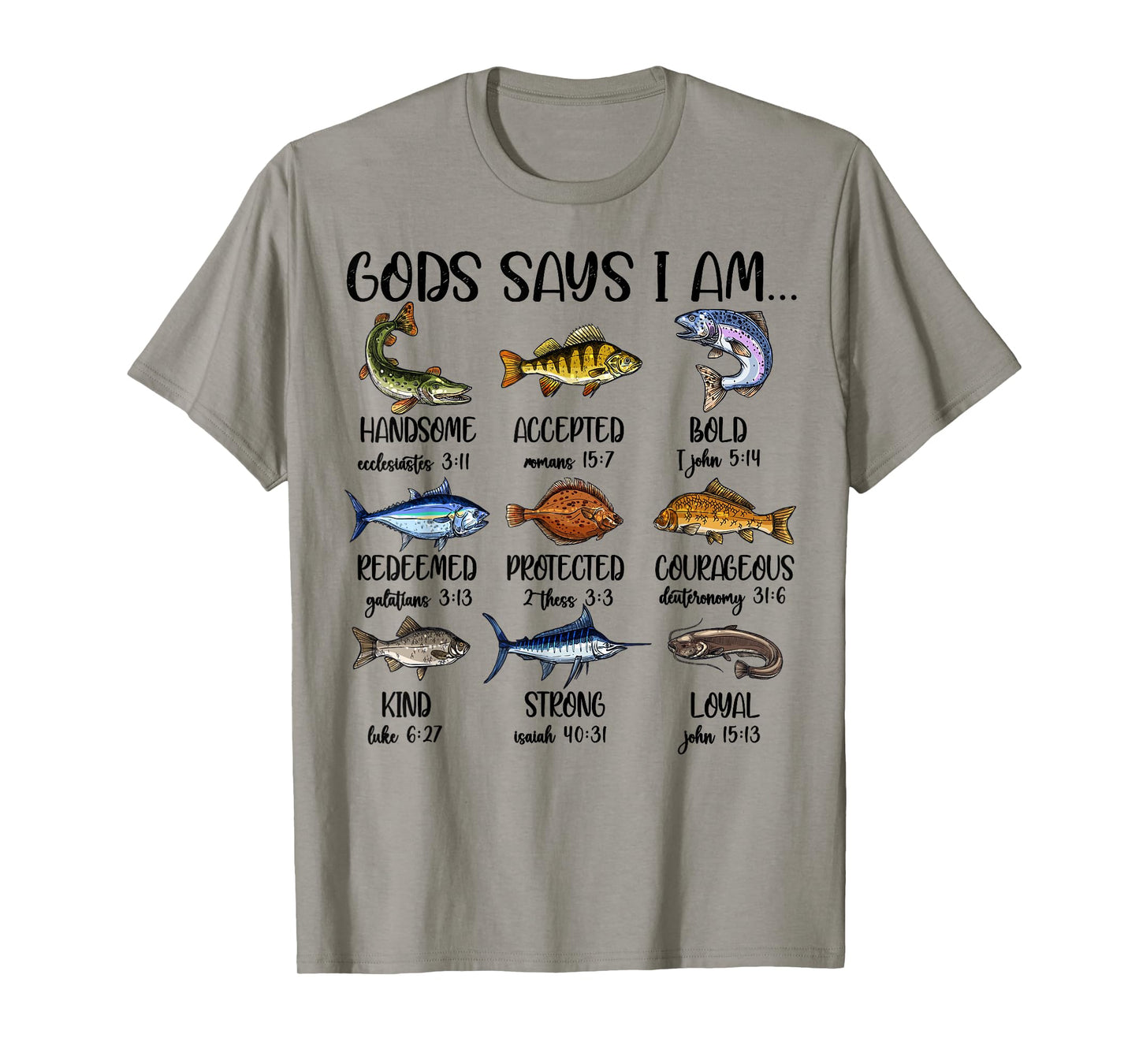 Kids God Says I Am Fishing Christian Boy Toddler Men Jesus T-Shirt