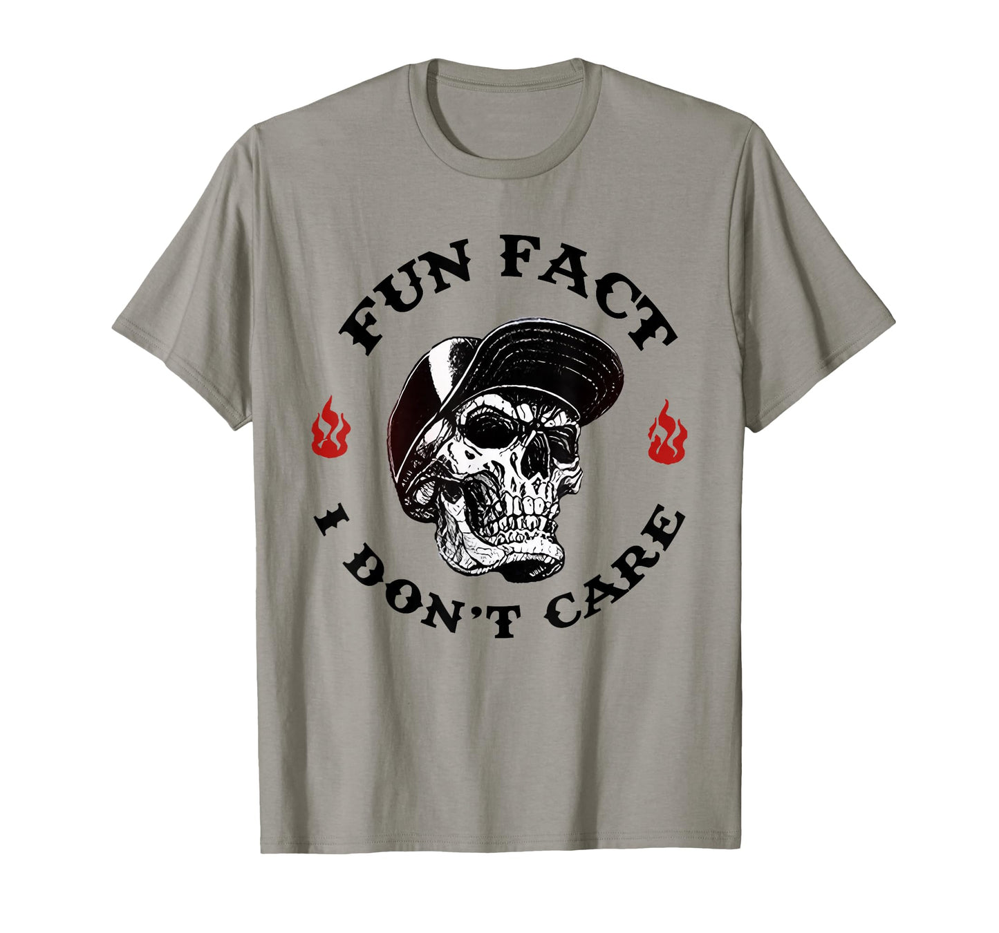 Fun Fact I Don't Care Funny Skeleton Saying Quote Men Women T-Shirt