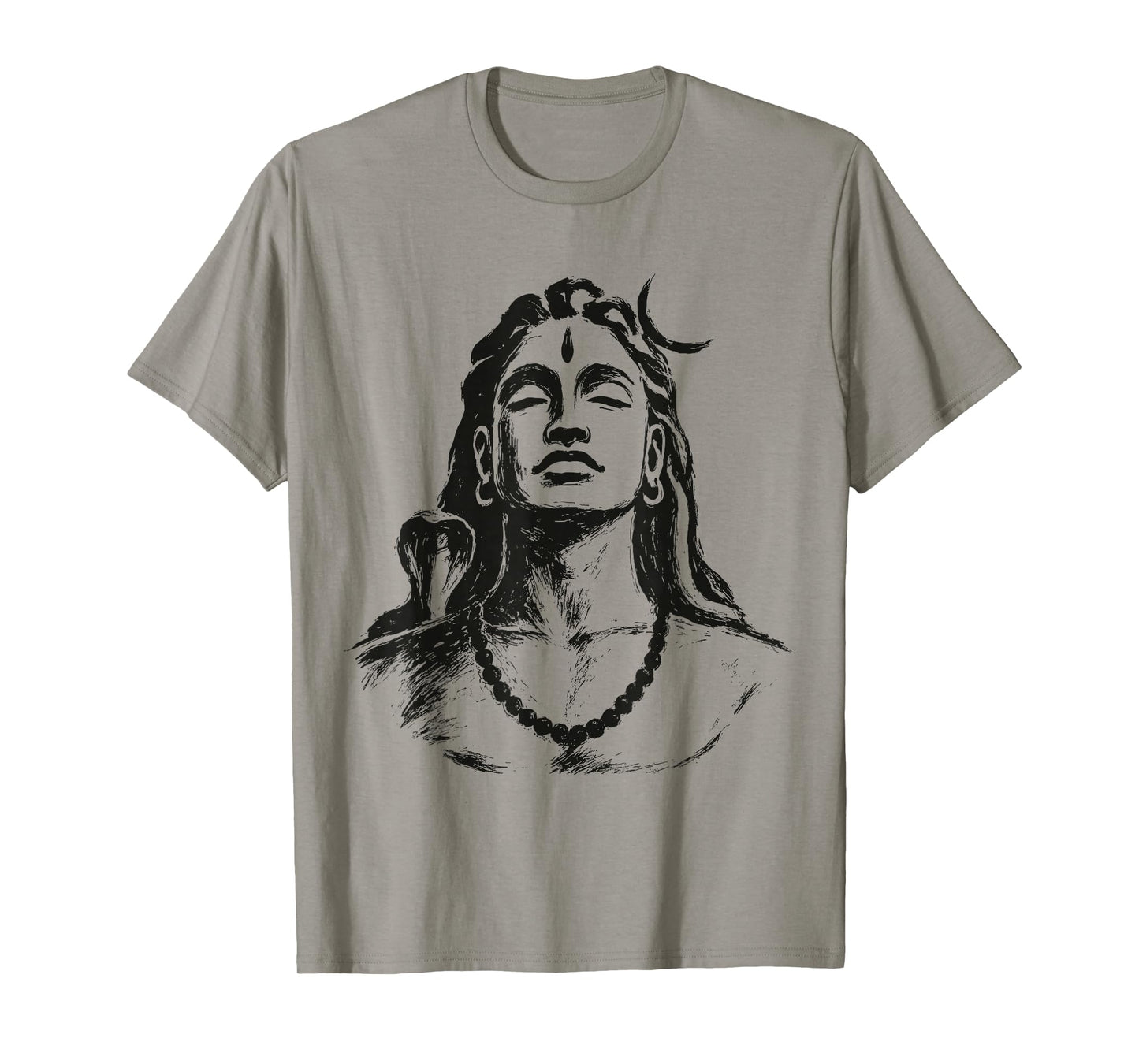 Adiyogi Ink Wash Sketch Sumi-e Zen Style Spiritual Art T-Shirt