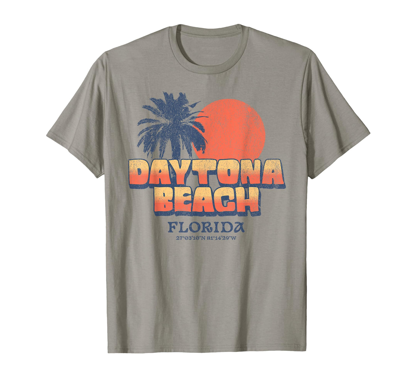 Daytona Beach Florida Retro Sunset Palm Tree Vacay Vintage T-Shirt