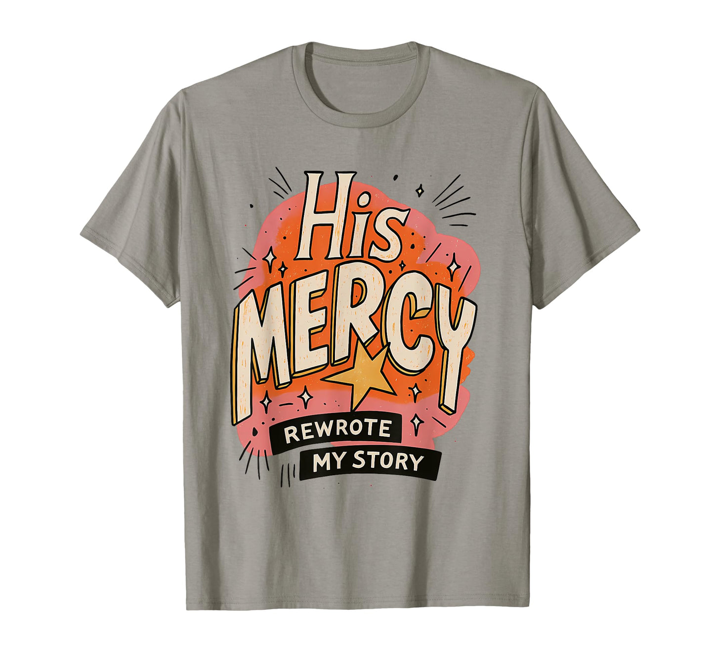 His Mercy Rewrote My Story Bible Verse Boho Christian T-Shirt