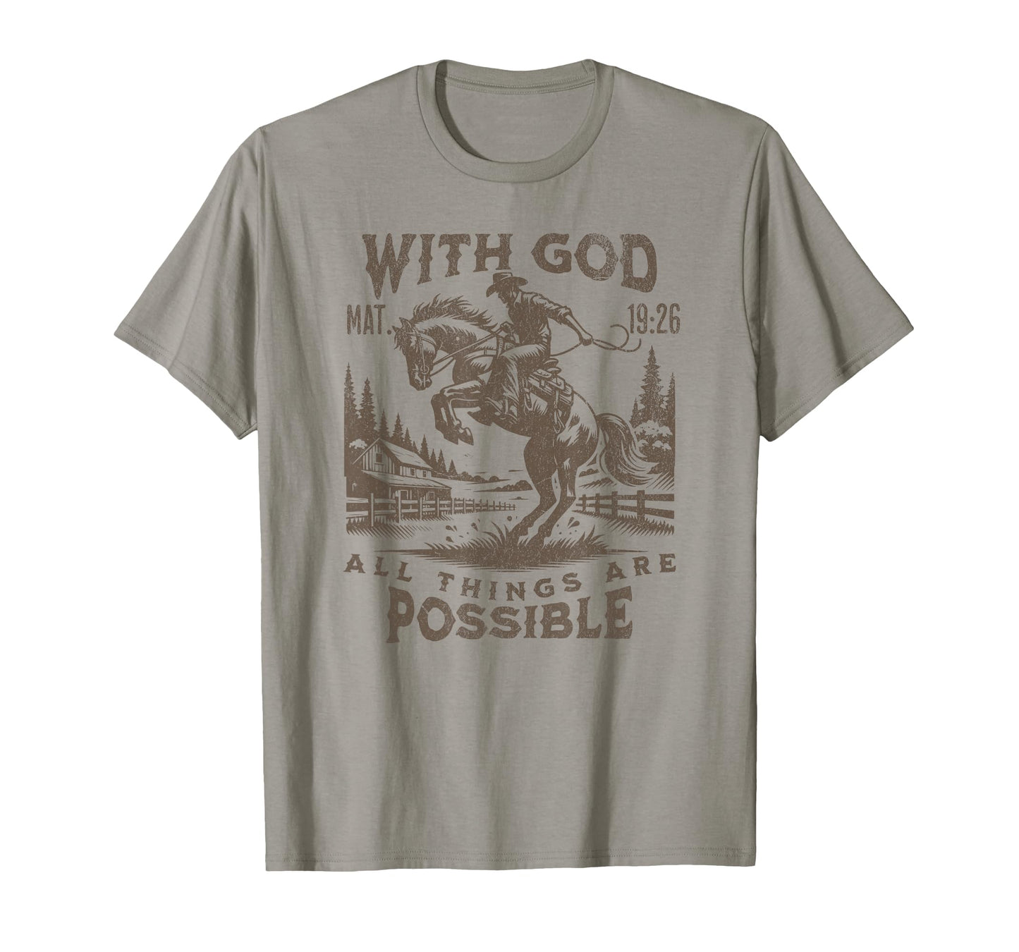 Cowboy Bible Scripture Verse Western Jesus For Mens Faith T-Shirt