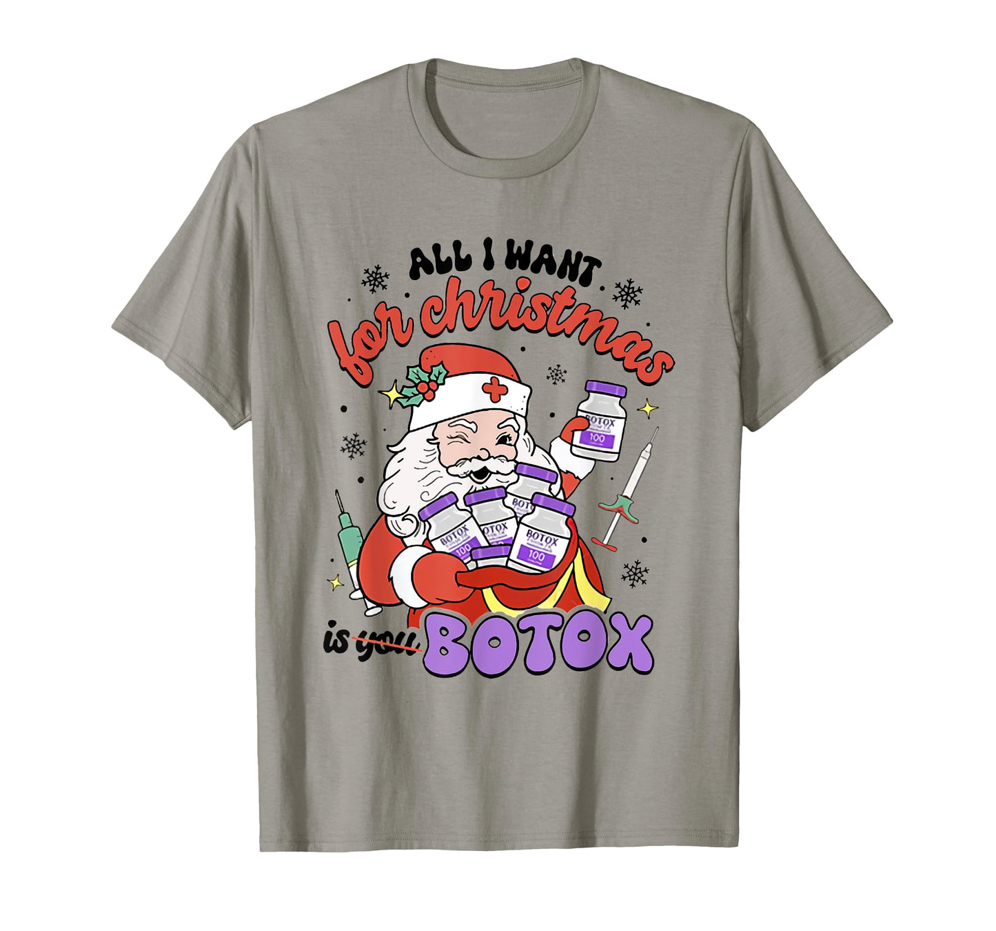 Women Santa Botox Nurse Injector Christmas Aesthetic Nurse T-Shirt