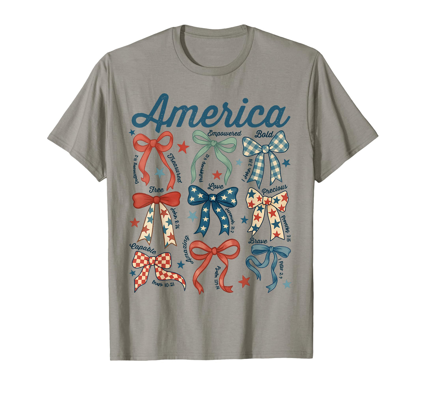 Coquette Bow 4th Of July Christian Jesus Independence Day T-Shirt