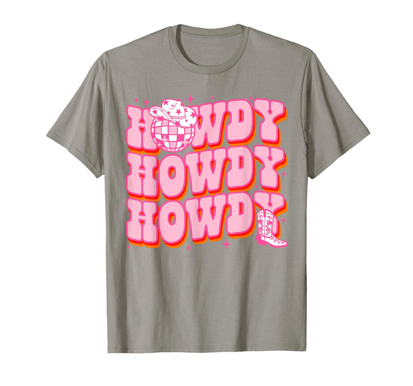 Howdy Southern Western Girl Country Rodeo Pink Disco Cowgirl T-Shirt