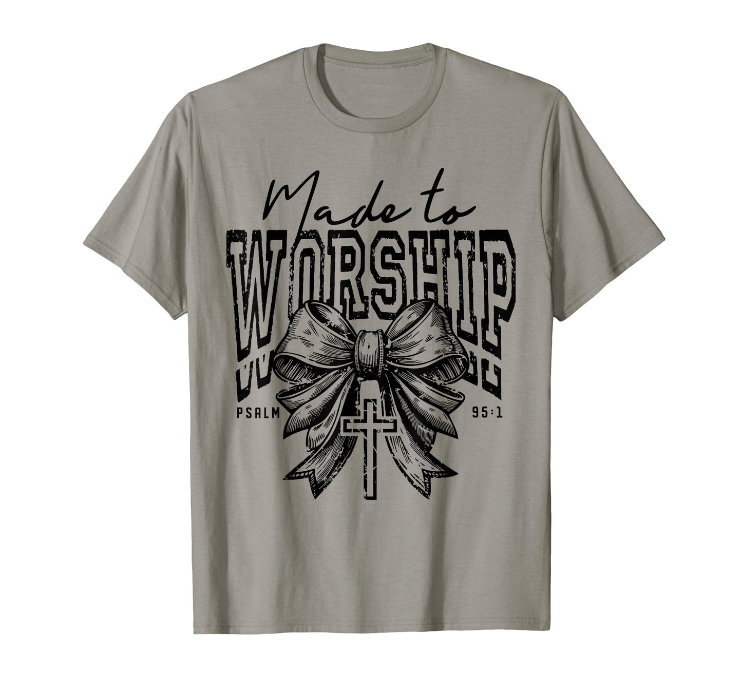 Retro Christian Made To Worship Coquette Bible Verse T-Shirt