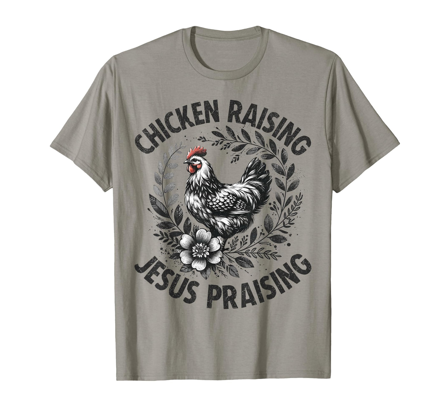 Jesus Praising Chicken Raising Funny Faith Farm Girls T-Shirt